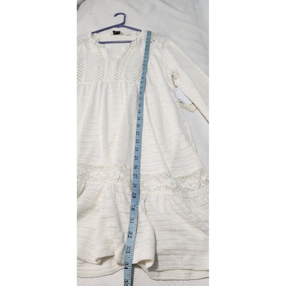 Cafe Marrakesh Dress or For Women Size Large Color Ivory Vneck long sleeves - Picture 4 of 10